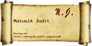 Matusik Judit névjegykártya